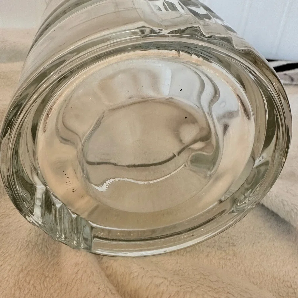 Luminarc Verrerie‎ D' Arques Glass Pitcher w Spout Etched Swan Clear Excellent